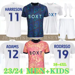 23 24 BAMFORD soccer jerseys away 2023 2024 Adams Aaronson HARRISON Llorente Leeds Unitedes Sinisterra JAMES men kids Kit football shirt UTD XXXL XXXXL