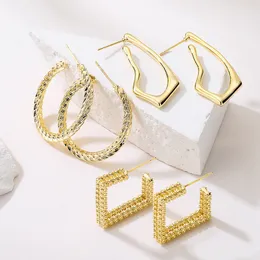 Большие серьги с открытыми обручами скрученные алмазные срезанные серьги для женщин для женщин