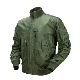 Mäns västar Fashion Army Jackets Men Pilot Air Force Thin Baseball Tactical Military Clothing Bomber Standcollar Big Deep Pocket 230812