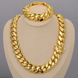 Pendant Necklaces Wholesale Hip Hop Jewelry 20mm Luxury 10K 18K 24K Real Gold Plated Custom Solid Cuban Miami Cuban Link Chain Necklace For Men 230811