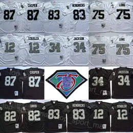 1974 1976 1987 Retro Futbol 12 Ken Stabler Jersey 34 Bo Jackson 75 Howie Long 82 Ai Davis 83 Ted Hendricks 87 Dave Casper 75. Yıldönümü