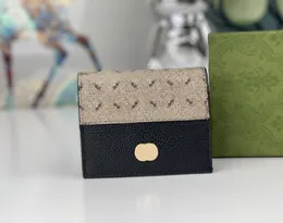 패션 여성 디자이너 지갑 고급 대나무 동전 지갑 유명한 스타일리스트 짧은 카드 홀더 고품질 더블 레터 마크 여자 클러치 가방 610b