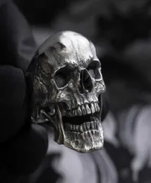 Gothic Men039s Black Skull Ring 316L Anel de anel de aço inoxidável Banda de motociclistas Bike Party Fashion Jewelry Bijoux26016739804617