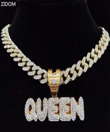 Подвесные ожерелья мужчины женщины хип -хоп король королевы