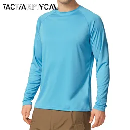 Mens Tshirts Sun Protection Shirts Summer Upf 50 långärmad snabba torra män Skjortor andningsbara vandringsfiskprestanda Toppar UV -Proof 230811