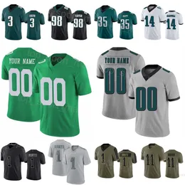 MĘŻCZYZN KITS WOMEN Piłka nożna 1 Jalen Hurts Jerseys 14 Kenneth Gainwell 35 Boston Scott 22 Trey Sermon 11 A.J. Brown 98 Jalen Carter 3 Nolan Smith zszyty dla fanów sportu