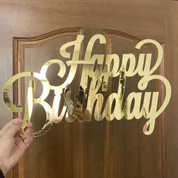 Andra evenemangsfest leveranser Grattis på födelsedagen Tränamn Sign Laser Cut Acrylic Mirror Gold Wall Letters Wall Hanging Home Birthday Party Backdrop Decoration 230811