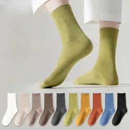 Sports Socks Fashion Women Solid Color Soft Spring Autumn Mid Tube Lous Long Stockings Breattable Casual Sock Black White Confermate 230811