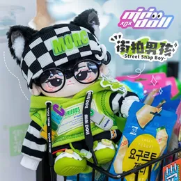 Puppenzubehör handgefertigt 5pc/Set Street Shooting Cool Boy Anzug 20 cm keine Attribut Doll Kleidung Kapuze -Sweatshirt Shorts Hairtie Dolls Outfit 230812