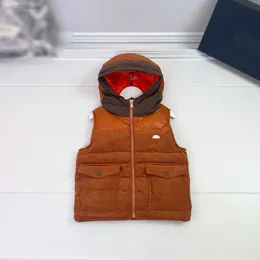 Designer Kids Weste Frühlings- und Herbstprodukte Baby Kapuze-Weste Größe 100-160 cm weißer Ente Down Filling ärmellose Jacke Aug10