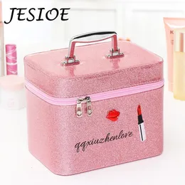 Kosmetiska väskor fall kvinnlig makeup case mode kosmetik kosmetik arrangör bulk lady's stora kapacitet lagringslåda resväska för kvinnor utgör väska 230811