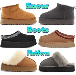 Stövlar stövlar päls snö uggit australia klassisk ultra mini tazz mocka shearling plattform uggit kvinnor kastanj komfort vinter glider designer avancerad design 889ess