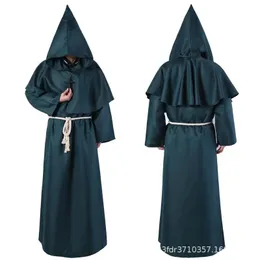 أزياء عيد الهالوين ردية الرهبان في العصور الوسطى المعالجات الكهنوتية الكهنة Cosplay Capes Multicolor Wizard Costume Play Play Play