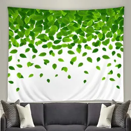 Tapissries 3D Gröna blad Tapestry Tropical Plant Wall Hanging Home Decor Tapelestries Bedstrast Tenture Carpet R230812