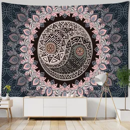 Taquestres mandala tapeçaria parede pendurada mística bruxaria boho hippie hippie arte tapiz quarto decoração de casa 230812