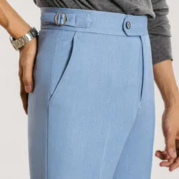 Abiti da uomo uomini affari blu casual pantalone club sociale britannico abiti Alones hombre pantaloni di alta qualità per il pantalone da ufficio per uomo