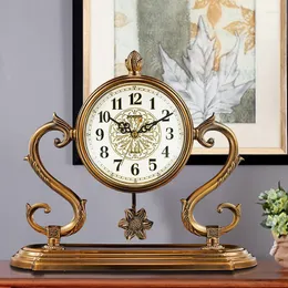 Relógios de mesa quartos em casa Desktop Desktop Antique Nordic Clock Room de estar Horloge De Decoration Luxury ZY50TZ