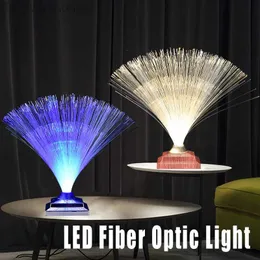 Fiber Optic Light LED-rumsdekoration Starlight Atmosfär Ljus Tre-färg Färgglad Touch USB-laddning Nattlampor Tabell Lamp HKD230812