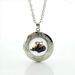 Pendant Necklaces Collares Collier Charming Jewelry Tractor Machineshop Truck Farming Machine Construction Machinery Car Locket Necklace