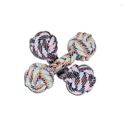Dog Apparel 1PC Cotton Rope Pet Supplies Bite-resistant Knots Hand-woven Ball Bear Teddy Interactive Molar Toys