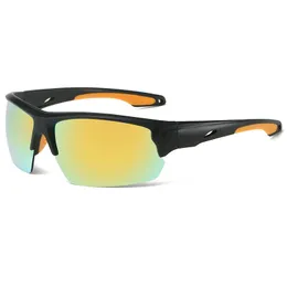Sunny Colors Rider Sunglasses Anti-skidding Half Frame With Hole And Mercury Lenses Wind Goggles