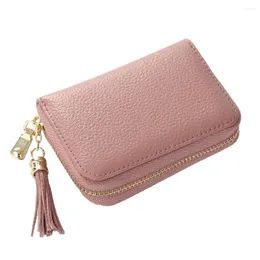 Card Holders KEVIN YUN Designer Brand Women Holder Genuine Leather Cute Tassel Lady Zipper Case Wallet Organizer