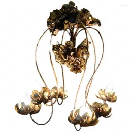 Wall Lamp Iron Droplight Living Room Decorative Lamps Southeast Asian El Lobby Restaurant Lighting Decorations