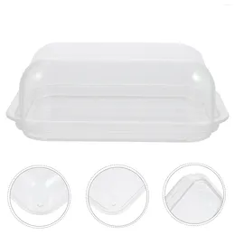 Dinnerware Sets Clear Butter Dish Box With Lid Cover Cheese Keeper Container Rectangular Storage Candy Airtight Cupcake Holder