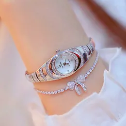 Women Gold Watch Luxusmarke BS Bee Schwester Diamond Rassonstones Mode Casual Armband Uhren für Damen Girls Geschenk FA1540