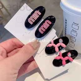 Clipes de cabelo barrettes designer doce coreano coreano cachorro pato bocal clipe rosa tom strass letra bang hairpin fofo pequeno lado 9bxb