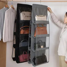Bolsas de armazenamento bolsa pendurar organizador saco de guarda-roupa transparente oito dimensões cabra bolsa acessórios coisas