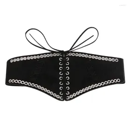 Bälten kvinnor korsett svart sexig bälte underbust midje bandage bustier kropp bantad bred klänning elastisk midjeband