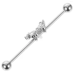 Hänge halsband rostfritt stål örhängen industriell bar smycken europeiska amerikanska strass piercings brud
