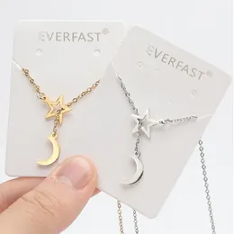 Everfast Wholesale 10pc/Los Hollow Star Moon Edelstahl Halskette Meteor Charms für Frauen Kinder koreanische Modeschmuck Geschenk