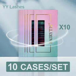 False Eyelashes FAIRYTIS 12 Lines YY Shape Eyelash s 10CasesLot 005007mm Premium Individual Volume Fan Soft Wholesale 230811