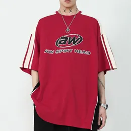 Maglietta grafica da uomo Y2k Grunge Alt Streetwear Shirt Alt Emo Tees Manica corta Oversize Top Abbigliamento Gotico, Blu, M