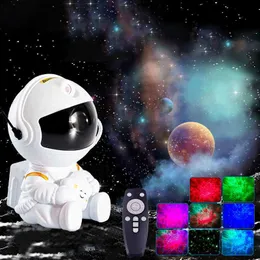 Galaxy Star Projector LED Night Light Starry Sky Astronaut Projectors Lamp for Decoration Bedroom Home Decorative Children Gifts HKD230812