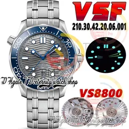 2023 SBF V4 Diver 300M Mens Watch 210.30.42.20.06.001 A8800 Automatic Mechanical Gray Dial Ceramic Bezel Steel Case SS Stainless Bracelet Super version Eternity Watches