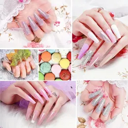 Комплект для ногтей с погружением -12 Colors Colors Manicure Kit Pure и блестящий порошок для погружения с базовым верхним пальто для профессионалов.