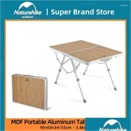 Lägermöbler naturhike mdf bärbar vikbar tabell cam lyft lätt aluminium legering picknick kaffe utomhus droppleverans sport dhlom