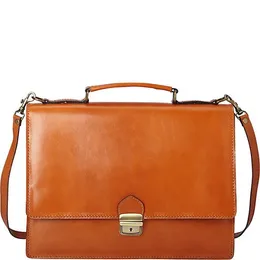 Sharo Thin Style Italian Leather Laptop Brief and Messenger Bag