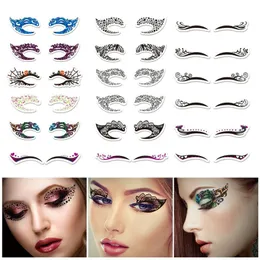 Temporary Tattoos 20 Pairs Temporary Eye Tattoo Stickers Waterproof Disposable Eyeshadow Eyeliner Eyes Make Up Sticker For Halloween Party Cosplay 230811