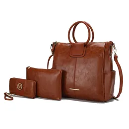 Coleção Zori Vegan Leather Women S Bag de Mia K com bolsa e carteira -3 peças