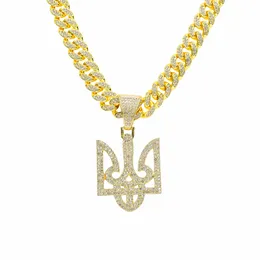 Hip-Hop-Männer Rapper Diamant Anhänger Halskette glänzende geometrische Unregelmäßigkeiten Anhänger Micro-inseet Zirkon Schmuck Club Accessoire Pullover Collarbone Cuban Chain 93