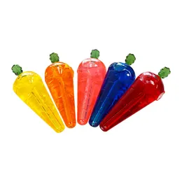 Colorful Art Carrot Style Pyrex Thick Glass Hand Pipes Freezable Liquid Filling Portable Filter Herb Tobacco Spoon Bowl Smoking Bong Holder Innovative Tube DHL