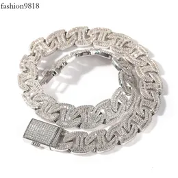 Xigguang Fine Jewelry 16mm 골드 도금 스털링 Sier Baguette Moissanite Cuban Link Chain