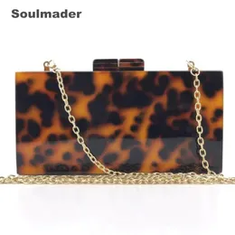 Evening Bags Leopard Acrylic clutch bag women designer evening weding party box purse handbag wholsale 230811