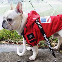 Dogface Pet Clothes Fashion Dog Raincoat Waterprooff Water Dog Giacca a vento francese Bulldog Reflective Capelli di grandi dimensioni HKD230812