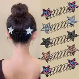 Красочные звезды Сломанные шпильки для женщин Барреттс сладкие головные уборы ударов фиксированная вставка расщепления назад зажига