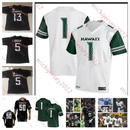 Custom Hawaii Rainbow Warriors Football Jersey Stitched Fan